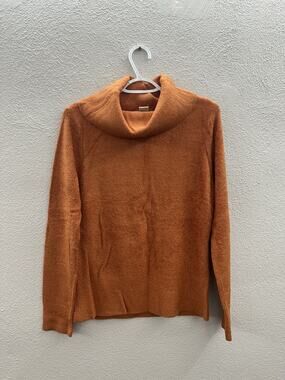 Norm Thompson Womens Sweater Size XL Orange Long Sleeve Turtleneck Super Soft